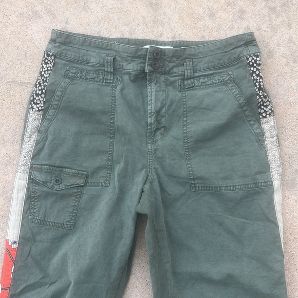 Anthropologie The Wanderer Side Striped Green Cargo Pants Women's Size 29 - Picture 3 of 13